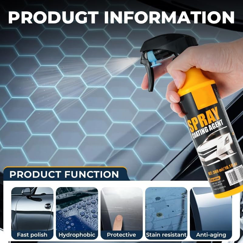 💥 Limited Time Deal! 3-in-1 SiO₂ Ceramic Quick Coat Spray – Instant Gloss, No-Streak Finish & Hydrophobic Shield