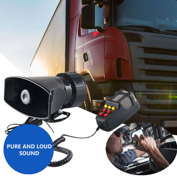 Car horn with microphone