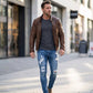 👖60% OFF! 🔥 Stylish Distressed Skinny Jeans for Men – Slim Tapered Fit, Breathable Cotton & Edgy Ripped Details