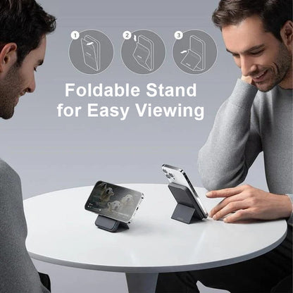 ✨ Mini Foldable Wireless Magnetic Power Bank with Stand! 🧲📱