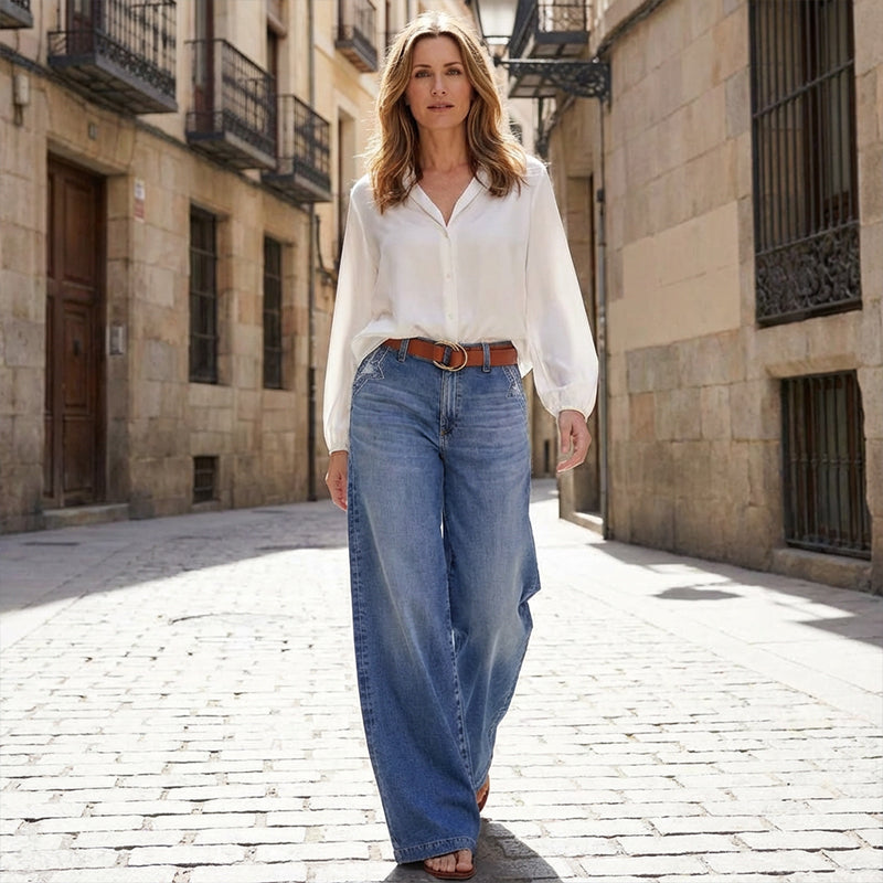 ⏳Limited-time 50% off⏰Women's Vintage High-Waist Wide-Leg Jeans👖