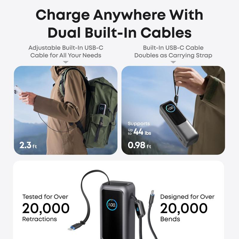 ✈️Free shipping✈️🔥Portable Charger with Built-in Cable⚡