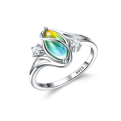 Geometric Oval Ring with Zirconia Accents