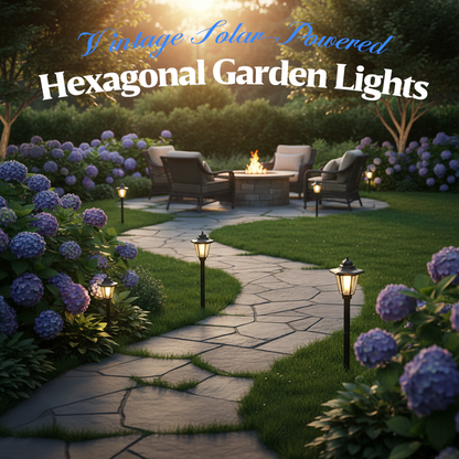 🏮 50% OFF NOW! ☀️ Vintage Solar-Powered Hexagonal Garden Lights – Decorative, Auto On/Off & Weatherproof for Pathways & Yard 🌿