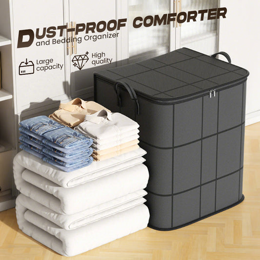 🗄️Limited Time Offer $15.99! 🛏️Large Capacity Dust-Proof Bedding Storage Bag, Heavy Duty Foldable Comforter Clothes Organizer with Handles