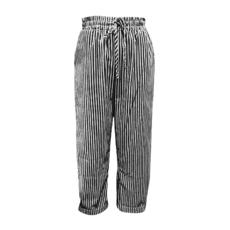 👖 LIMITED-TIME 50% OFF! 💥 Striped Linen Cotton Trousers for Women – Elastic Waist, Wide Leg, Breathable ✨