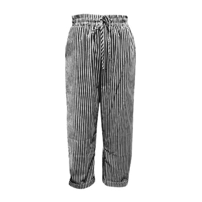👖 LIMITED-TIME 50% OFF! 💥 Striped Linen Cotton Trousers for Women – Elastic Waist, Wide Leg, Breathable ✨