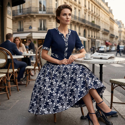 📢50% OFF!!!⏰Elegant Floral Print A-Line Dress