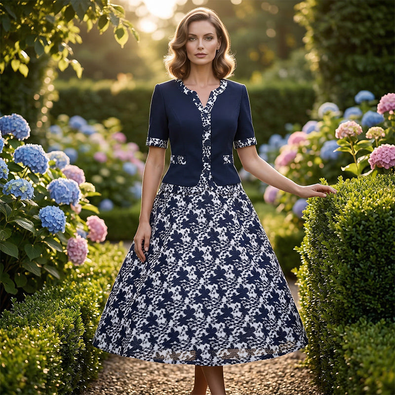 📢50% OFF!!!⏰Elegant Floral Print A-Line Dress