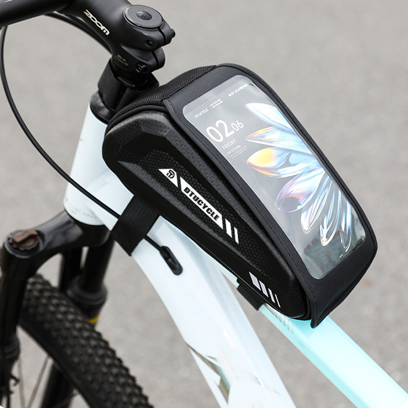 🔥Limited Time Promotion 50% OFF🔥Waterproof Bike Top Tube Bag – Hard-Shell Phone Holder for MTB & Road Bikes🚴📲