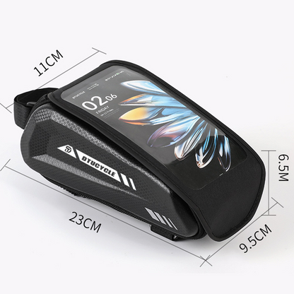 🔥Limited Time Promotion 50% OFF🔥Waterproof Bike Top Tube Bag – Hard-Shell Phone Holder for MTB & Road Bikes🚴📲
