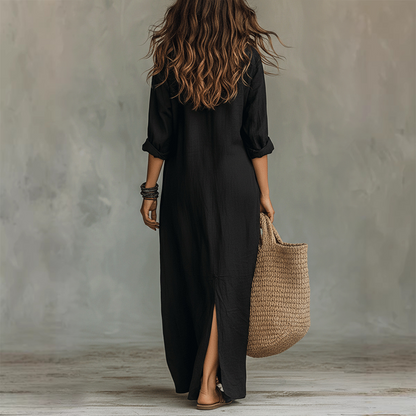 🔥Hot Deals-Casual Loose Fit Maxi Dress with Front Slit
