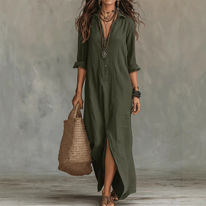 🔥Hot Deals-Casual Loose Fit Maxi Dress with Front Slit
