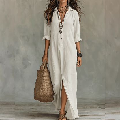 🔥Hot Deals-Casual Loose Fit Maxi Dress with Front Slit