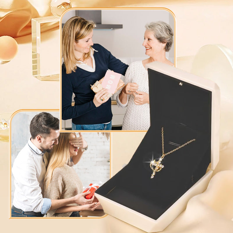 Exquisite Cross Necklace with Rotating Crown