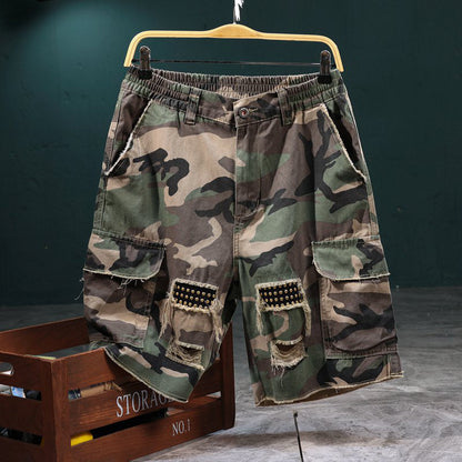 Men's Studded Camo Cargo Shorts