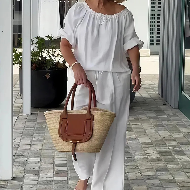 【Exceptional Price】👚 50% OFF NOW! 💃 Women's Drawstring Top & Pants 2-Piece Set – Relaxed Fit, Comfortable & Perfect for Lounging or Everyday Style 🌸