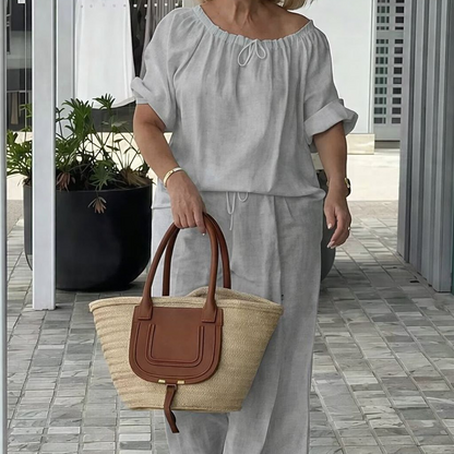 【Exceptional Price】👚 50% OFF NOW! 💃 Women's Drawstring Top & Pants 2-Piece Set – Relaxed Fit, Comfortable & Perfect for Lounging or Everyday Style 🌸