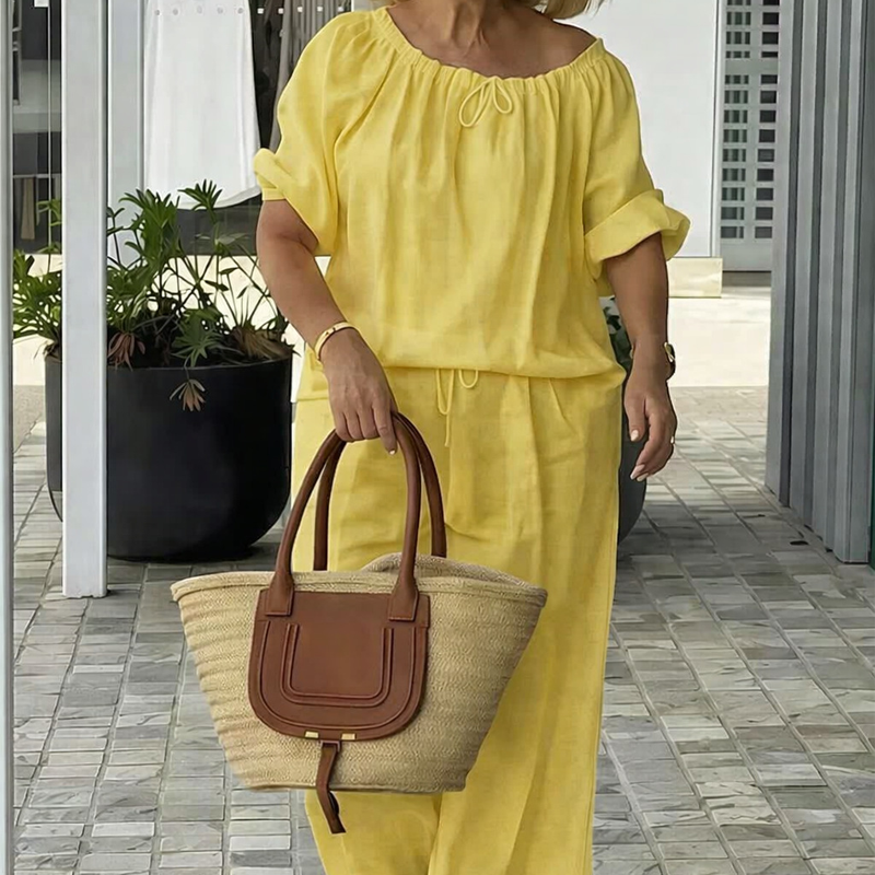 【Exceptional Price】👚 50% OFF NOW! 💃 Women's Drawstring Top & Pants 2-Piece Set – Relaxed Fit, Comfortable & Perfect for Lounging or Everyday Style 🌸