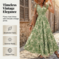👗 50% OFF NOW! 🌸 Women's V-Neck Floral Print Smocked Maxi Dress – Smocked Waist, Breathable & Versatile Length ✨