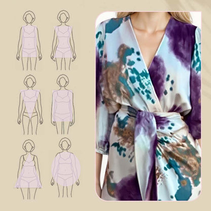 🔥HOT SALE 50% OFF✨Women’s Elegant Watercolor  Two-Piece Wrap Dress Set