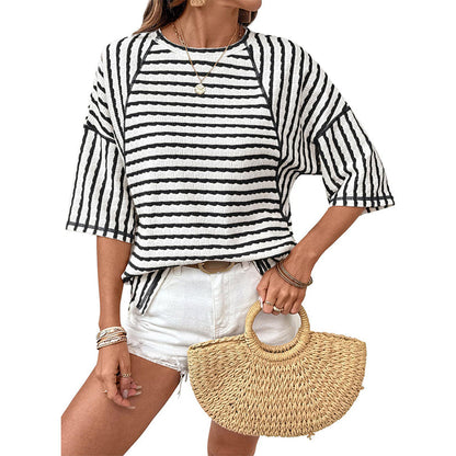 Women's Striped Relaxed Fit T-Shirt