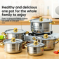 🍳 60% OFF  & FREE SHIPPING NOW !🔥 5-Piece Stainless Steel Cookware Set with Glass Lids – Durable, Even Heat Distribution & Elegant Design ✨