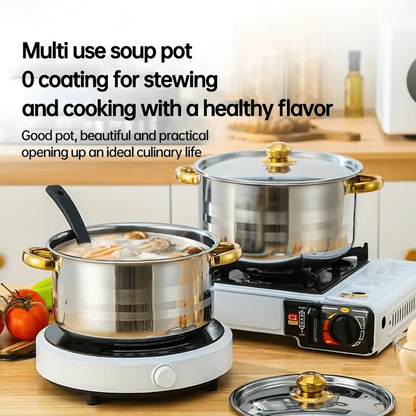 🍳 60% OFF  & FREE SHIPPING NOW !🔥 5-Piece Stainless Steel Cookware Set with Glass Lids – Durable, Even Heat Distribution & Elegant Design ✨