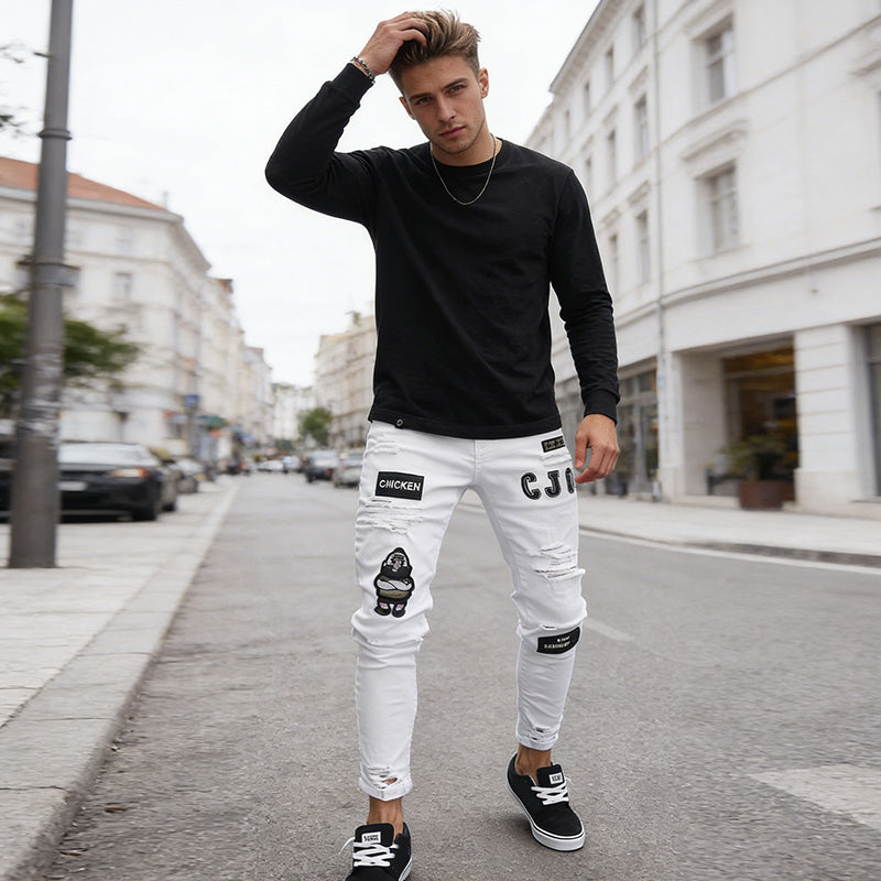 Last Day – Special Price! ⏰✨Men's Ripped Skinny Jeans