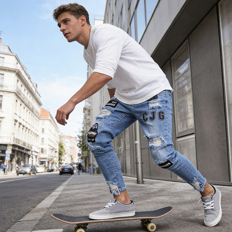 Last Day – Special Price! ⏰✨Men's Ripped Skinny Jeans