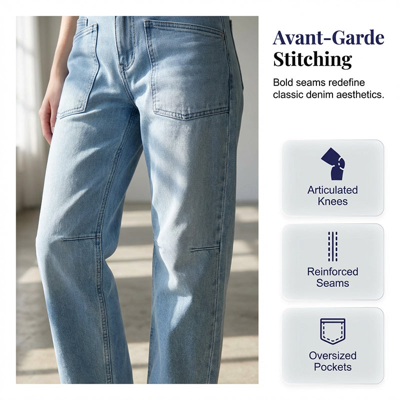 🎉 LIMITED TIME 50% OFF! 💞 Casual Barrel Leg Jeans with Patch Pockets – Streetwear Meets Comfort, 63K+ Sold! 👖