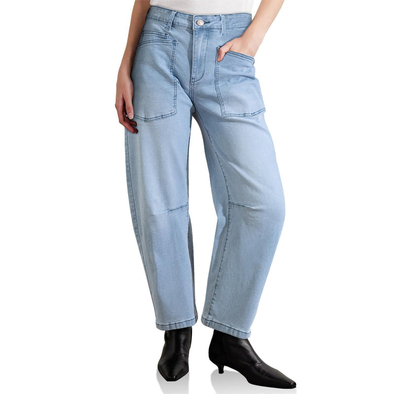 🎉 LIMITED TIME 50% OFF! 💞 Casual Barrel Leg Jeans with Patch Pockets – Streetwear Meets Comfort, 63K+ Sold! 👖