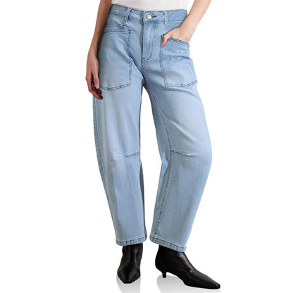 🎉 LIMITED TIME 50% OFF! 💞 Casual Barrel Leg Jeans with Patch Pockets – Streetwear Meets Comfort, 63K+ Sold! 👖