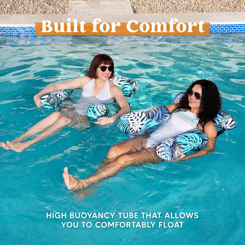 💎 -50% ON INFLATABLE POOL FLOATING CHAIR! 💎 Tropical Leaf Design, Ultra-Lightweight & Puncture-Resistant PVC ✨