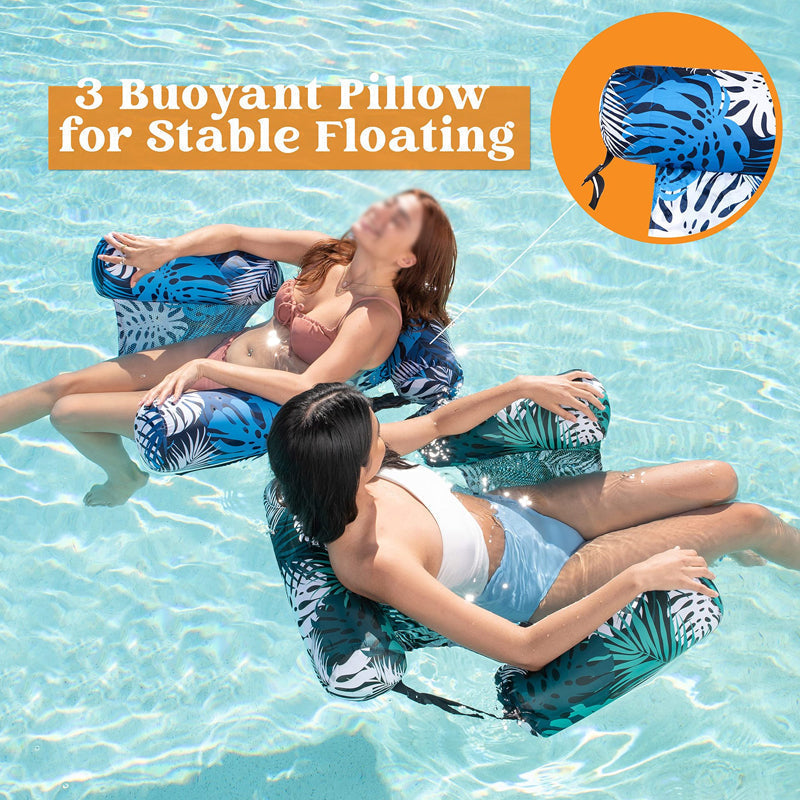 💎 -50% ON INFLATABLE POOL FLOATING CHAIR! 💎 Tropical Leaf Design, Ultra-Lightweight & Puncture-Resistant PVC ✨