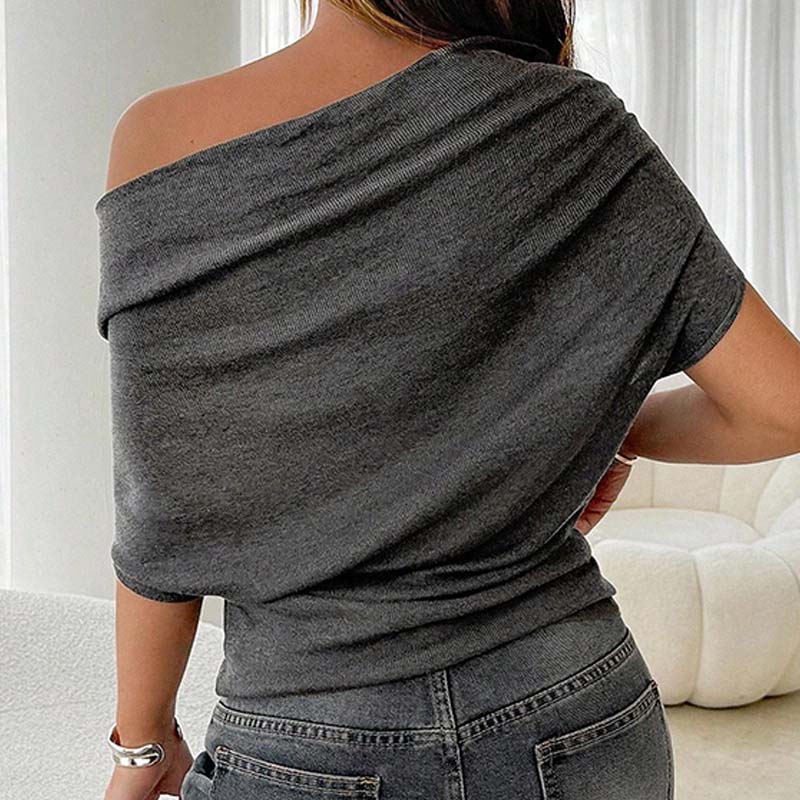 🔥 Hot sale 50% OFF！！🔥Women's Asymmetrical Off-Shoulder Batwing Sleeve Top