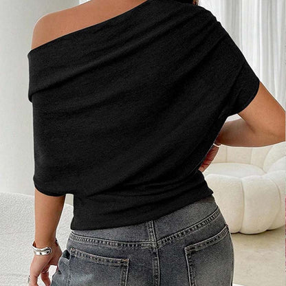 🔥 Hot sale 50% OFF！！🔥Women's Asymmetrical Off-Shoulder Batwing Sleeve Top
