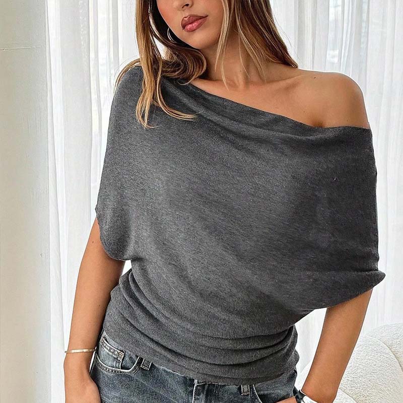 🔥 Hot sale 50% OFF！！🔥Women's Asymmetrical Off-Shoulder Batwing Sleeve Top