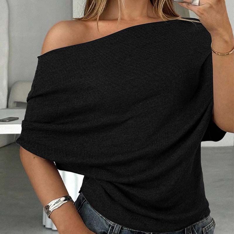 🔥 Hot sale 50% OFF！！🔥Women's Asymmetrical Off-Shoulder Batwing Sleeve Top