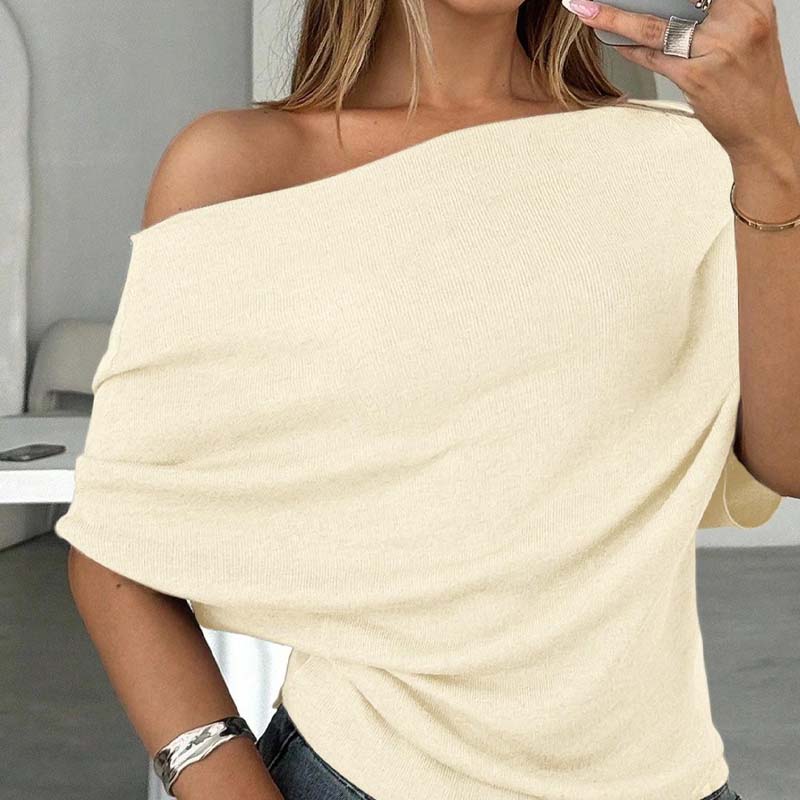 🔥 Hot sale 50% OFF！！🔥Women's Asymmetrical Off-Shoulder Batwing Sleeve Top