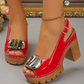 Chunky Heel Sandals – 9.5cm Block Heel, Secure Buckle & Rugged Grip 💃