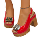 Chunky Heel Sandals – 9.5cm Block Heel, Secure Buckle & Rugged Grip 💃