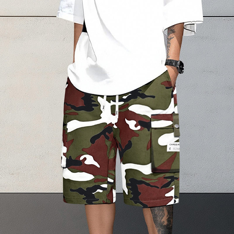 🔥New arrival Sale🔥  Men's Camo Cargo Shorts with Drawstring Waist