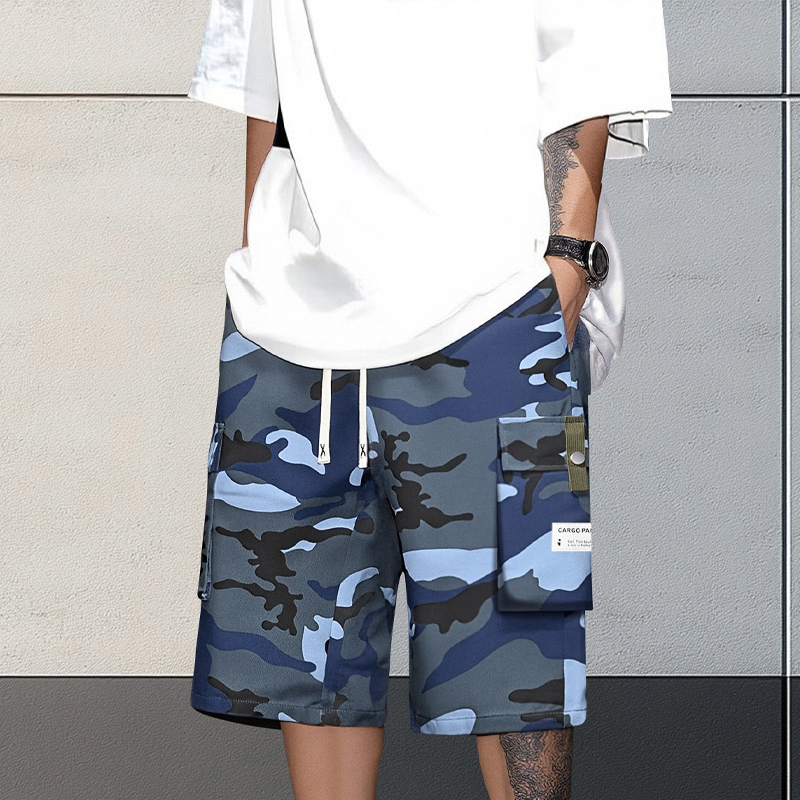 🔥New arrival Sale🔥  Men's Camo Cargo Shorts with Drawstring Waist