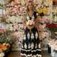 【Exceptional Price】💐50% OFF ! 💥Women's V-Neck Baroque Print Flowy Maxi Dress