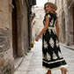 【Exceptional Price】💐50% OFF ! 💥Women's V-Neck Baroque Print Flowy Maxi Dress