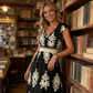 【Exceptional Price】💐50% OFF ! 💥Women's V-Neck Baroque Print Flowy Maxi Dress