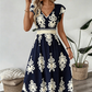 【Exceptional Price】💐50% OFF ! 💥Women's V-Neck Baroque Print Flowy Maxi Dress