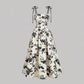🌷Special Price Only ￡16.99!!🌷Women's Floral Print Tie-Strap Midi Dress