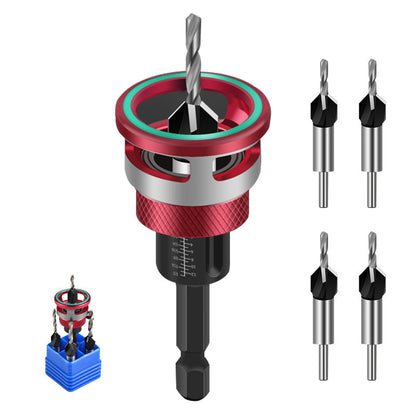 🔥Hot sale 33% OFF🔥4PCS Wood Countersink Drill Bit Set with Depth Stop